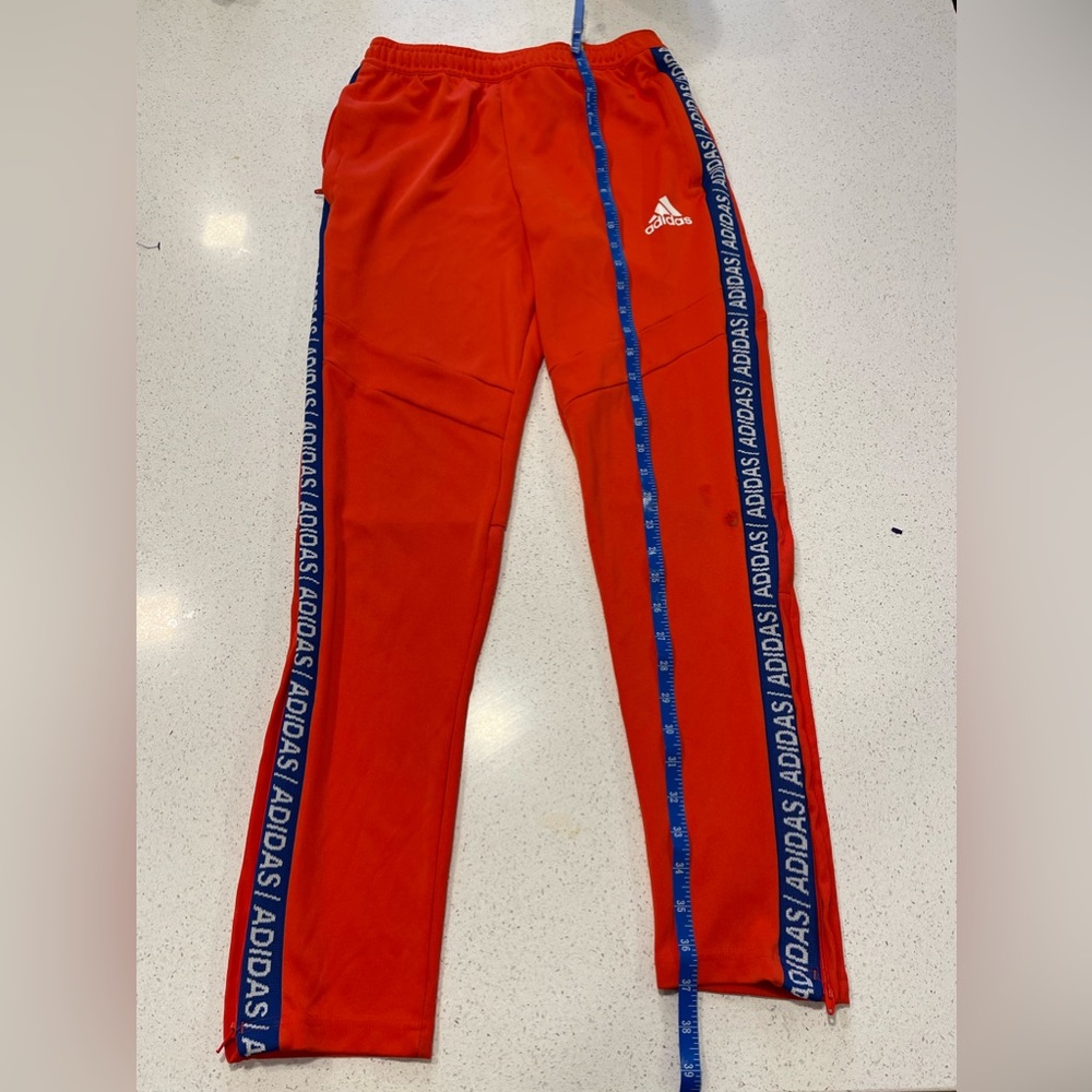 Adidas Original logo Striped orange track pants/ joggers